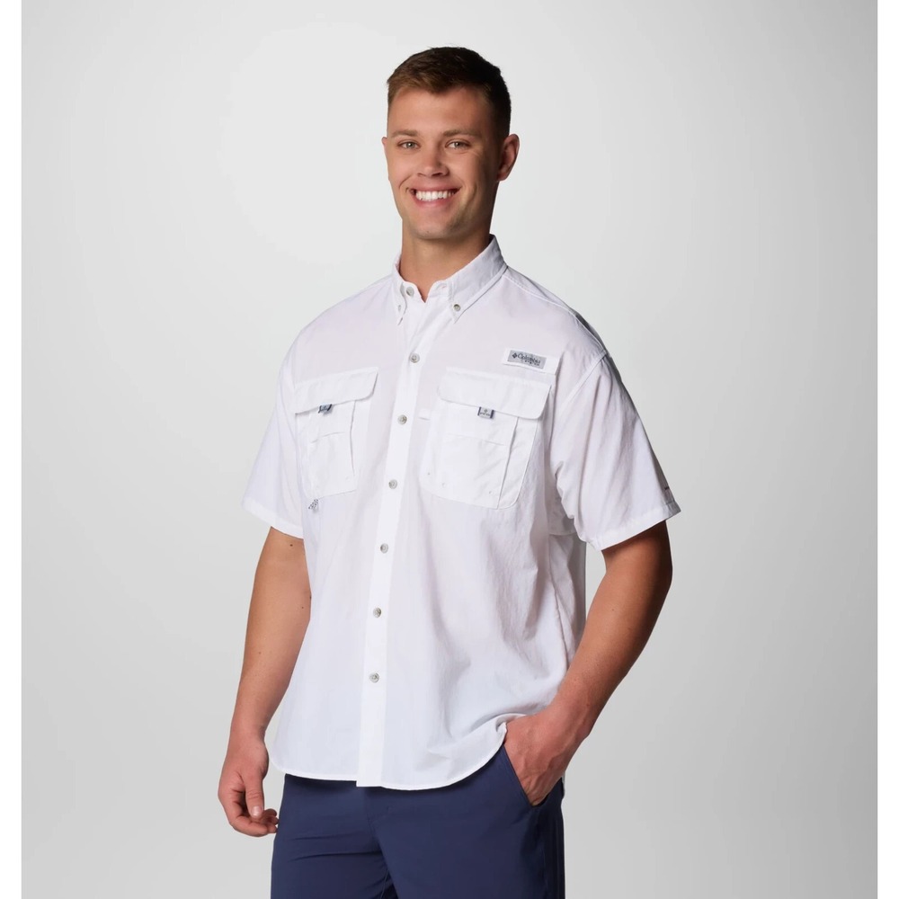 Columbia PFG Men's Bahama II Short-Sleeve Shirt Choose White Sz XL 7047 101165